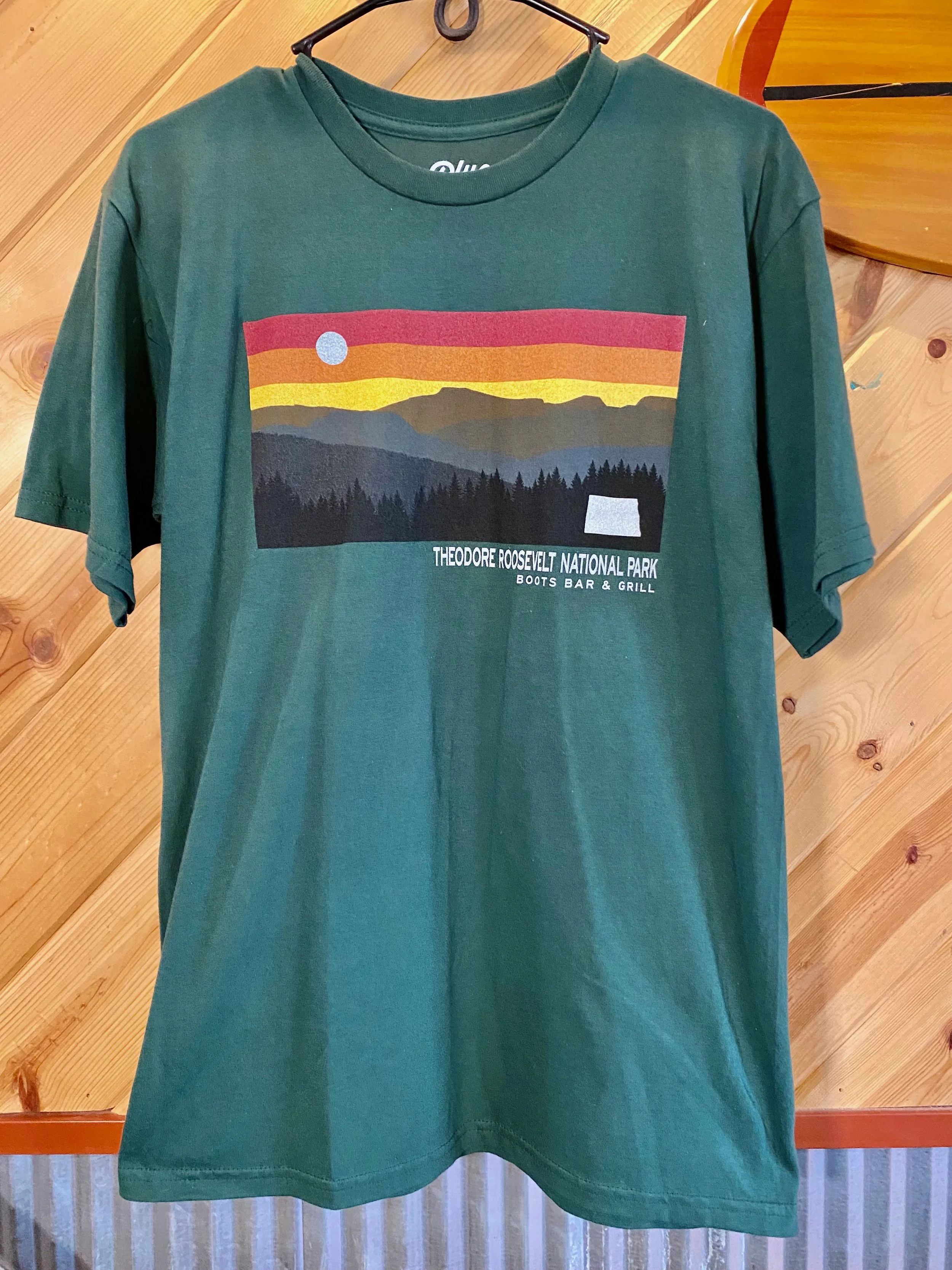 Theodore Roosevelt National Park Sunset Shirt - Green.jpeg