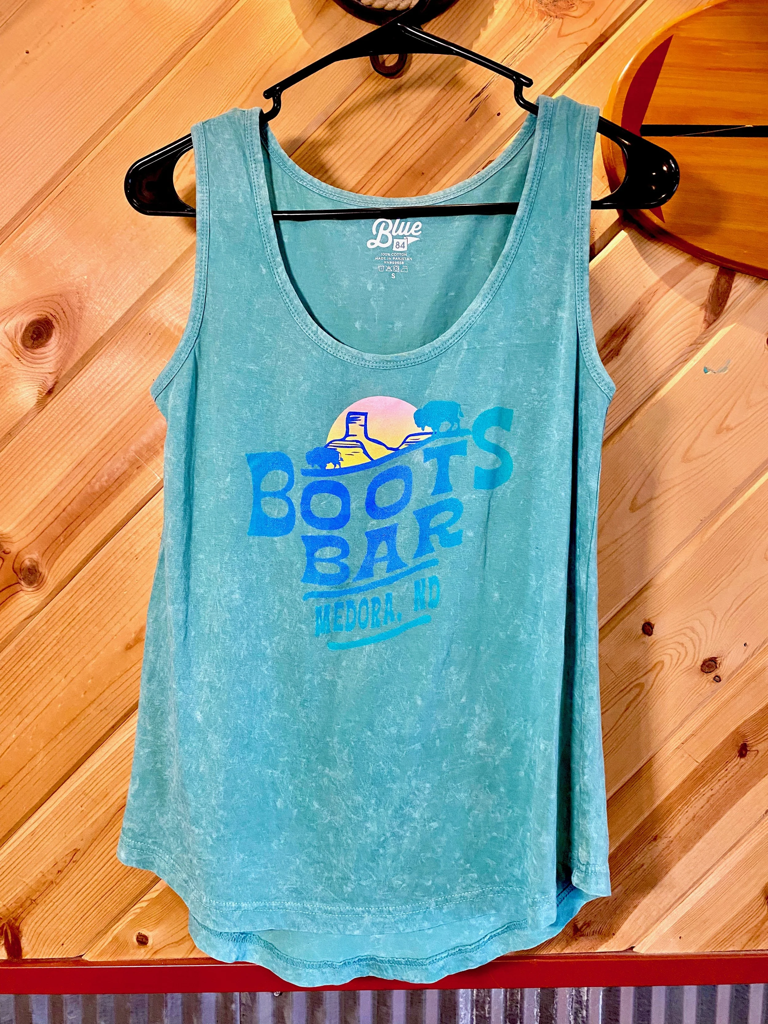 Boots Bar Tank Top Teal — Boots Bar and Grill