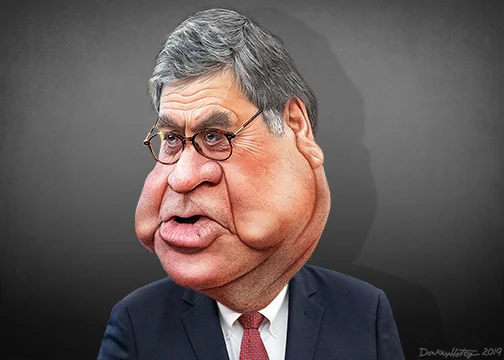 William Barr - Caricature ( DonkeyHotey )