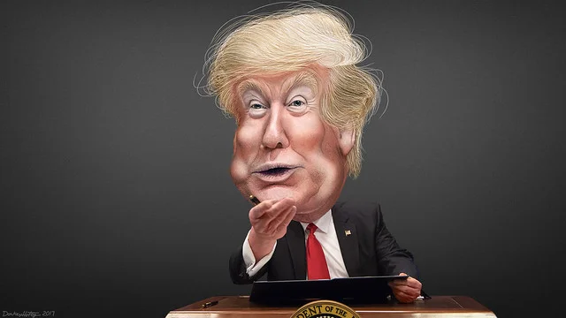 Donald Trump- Caricature ( DonkeyHotey )