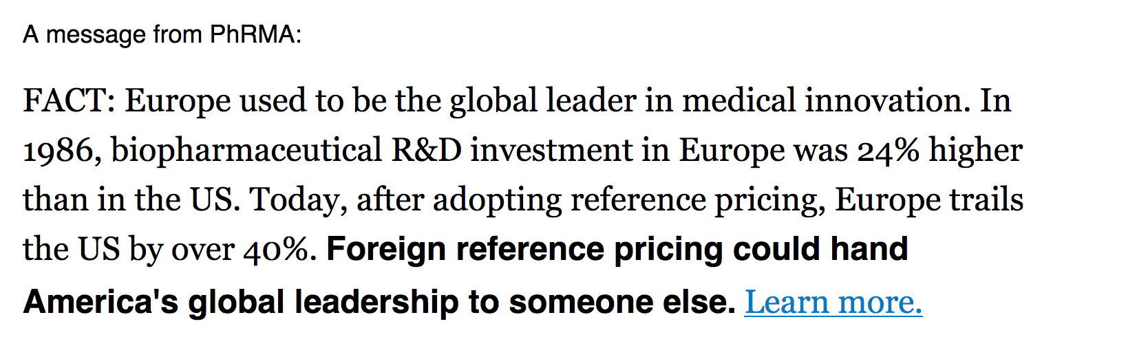 Excerpt from Politico Pulse email dated July 25, 2019.