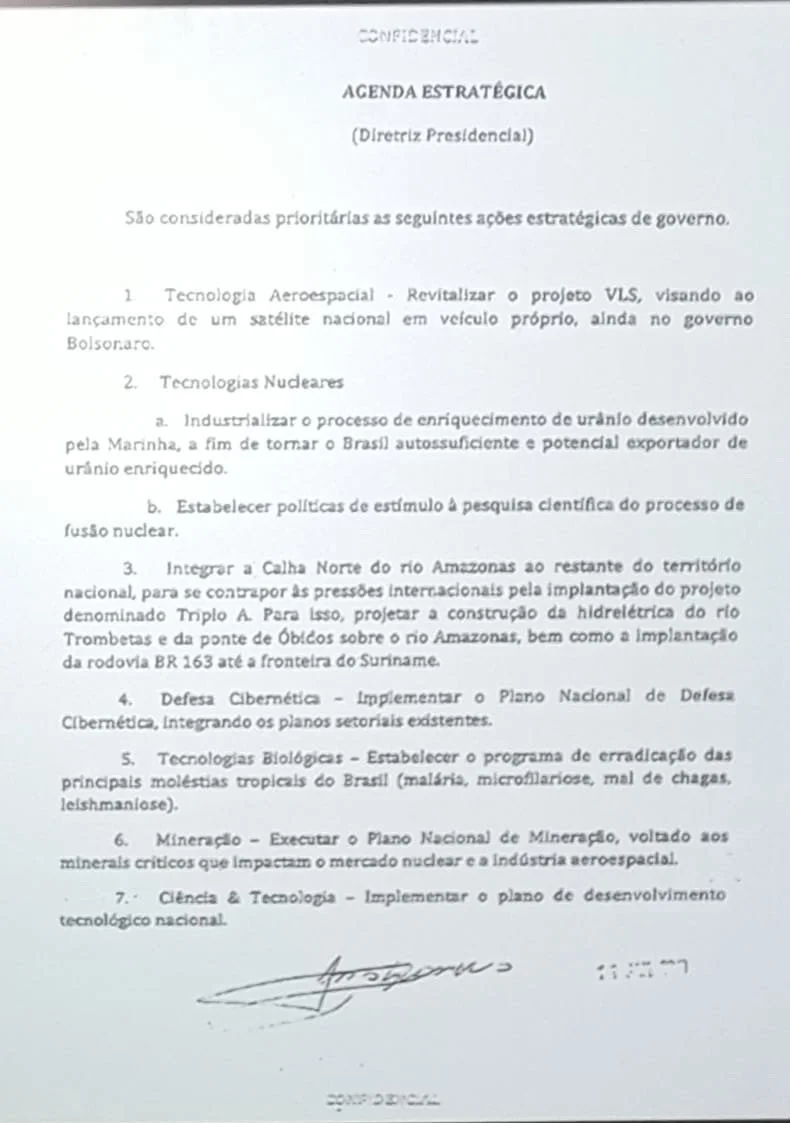 Item 3 of the document points out that the seeks to fight off "international pressures" for the implementation of a conservation projects known as Triple A. | democraciaAbierta