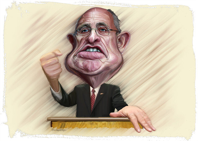 Rudy Guiliani- Caricature Painting ( DonkeyHotey )