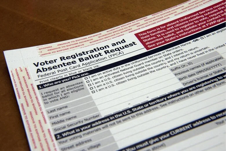 The Federal Voting Assistance Program provides military members a chance to cast an absentee ballot. FVAP works to ensure service members, eligible family members and overseas citizens are aware of their right to vote and have the tools and resources to successfully do so from anywhere in the world. ( U.S. Air Force photo by Airman 1st Class Zoe Thacker )