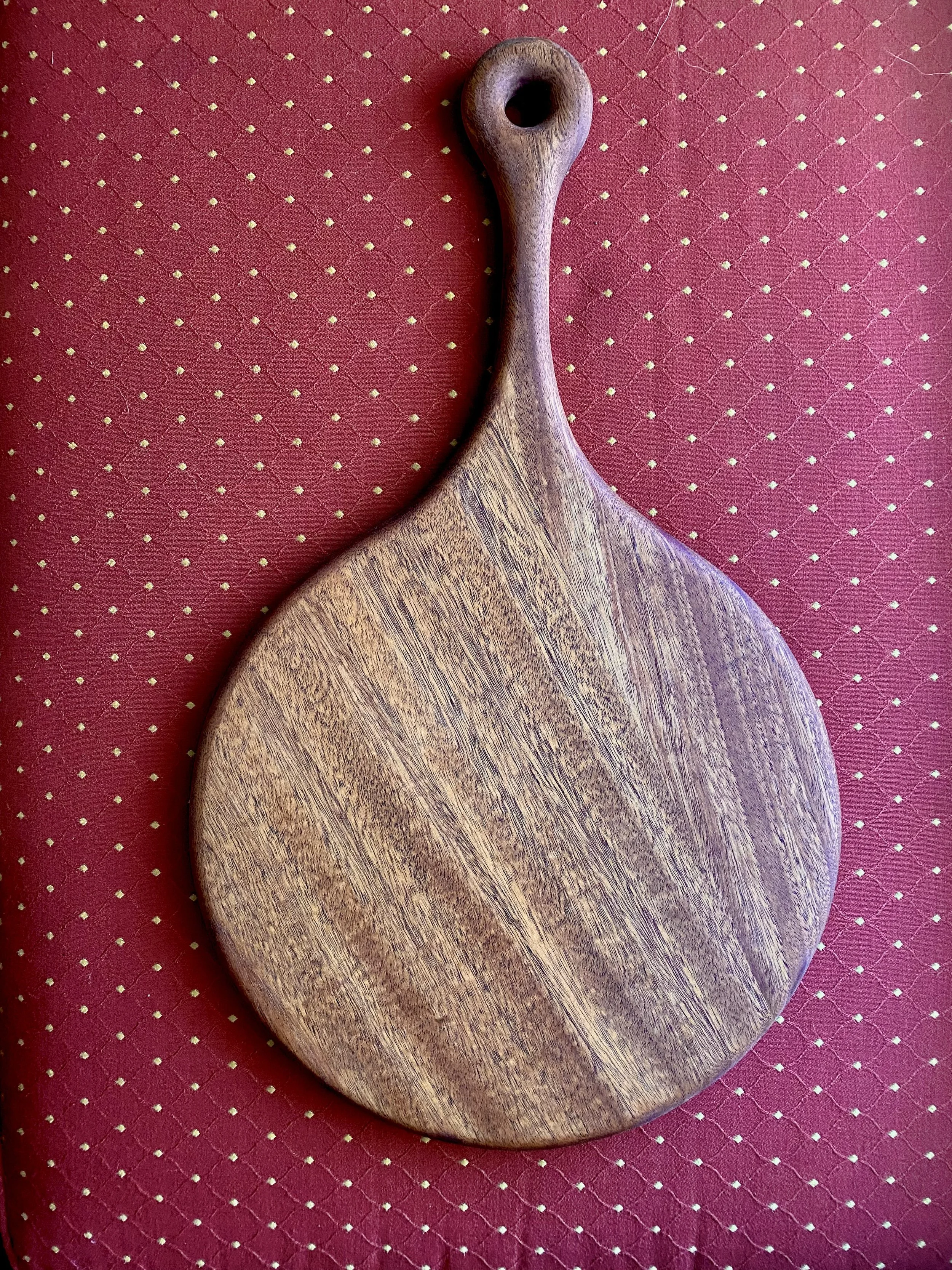 Mahogany Charcuterie Board on Red Cushion.jpeg