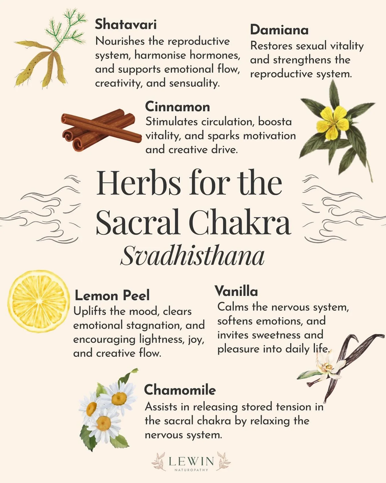 Herbs for the Sacral Chakra 🧡

When I&rsquo;m supporting clients who feel disconnected from their creativity, have a low libido, or find it difficult to flow with change, I always look at both the physical and energetic sides. Physically, this chakr