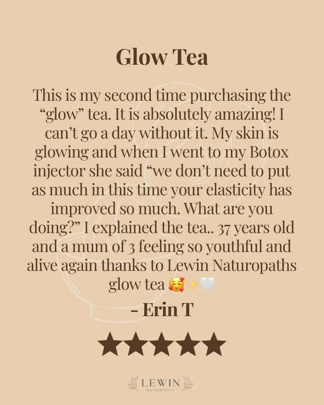Glow Tea doing what it does best ✨

I created this blend to support women to feel clear, bright, nourished and confident in their skin, and every time I receive feedback like this, it reminds me why I love herbal medicine so much.

Thank you for trus
