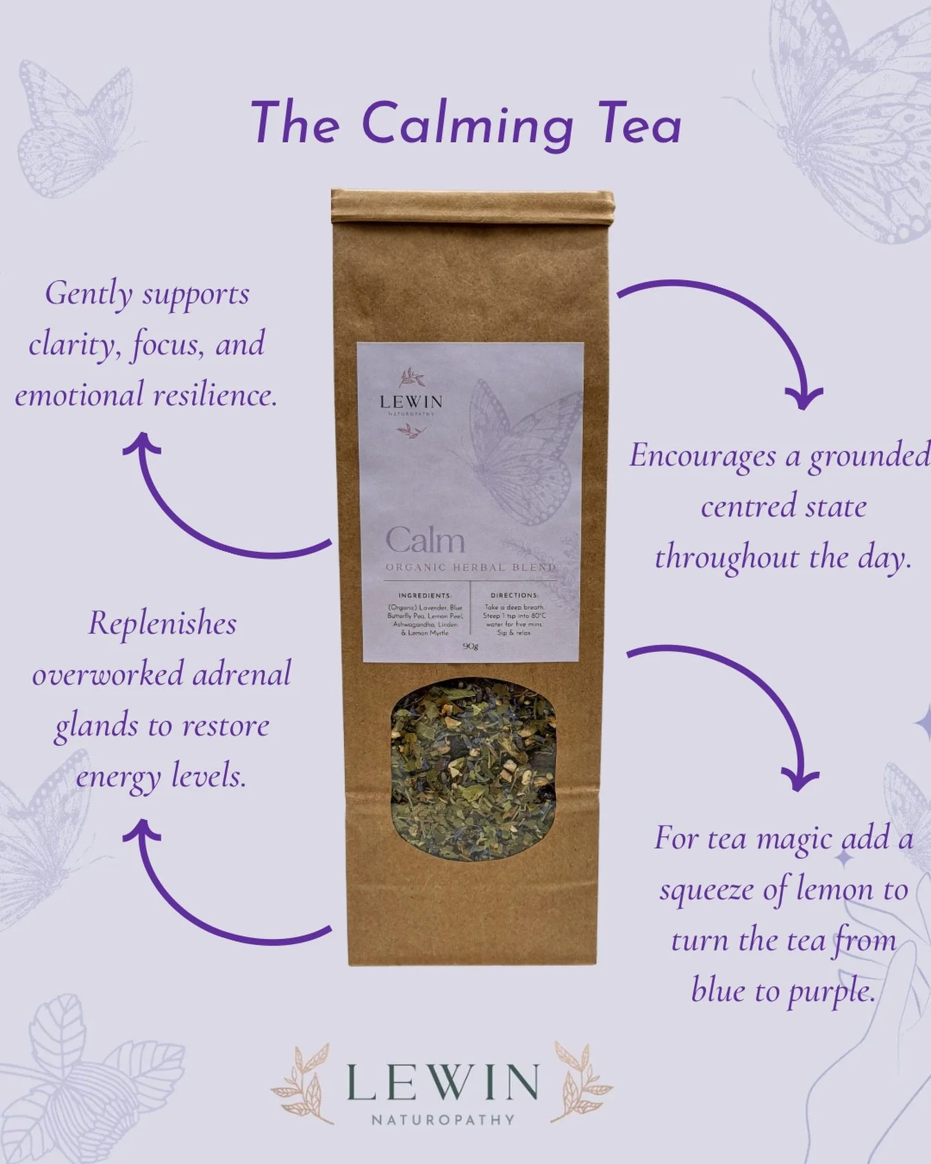 Have you tried our nervous-system nourishing Calm Tea? 💙🫖

This adrenal-supportive relaxation blend is filled with deeply soothing herbs that nourish the nervous system, support adrenal health, and help bring the body back into a grounded, centred 