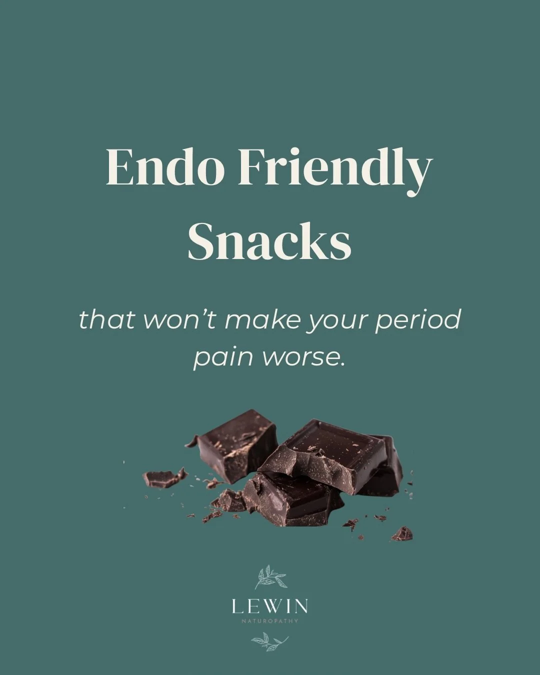 Because you ALWAYS deserve a little snack but you don&rsquo;t want one that&rsquo;s going to cause you more pain on your period. 🍽️

As a women&rsquo;s health naturopath AND an endo girly, these are my tried and tested go-to snacks for my period. 

