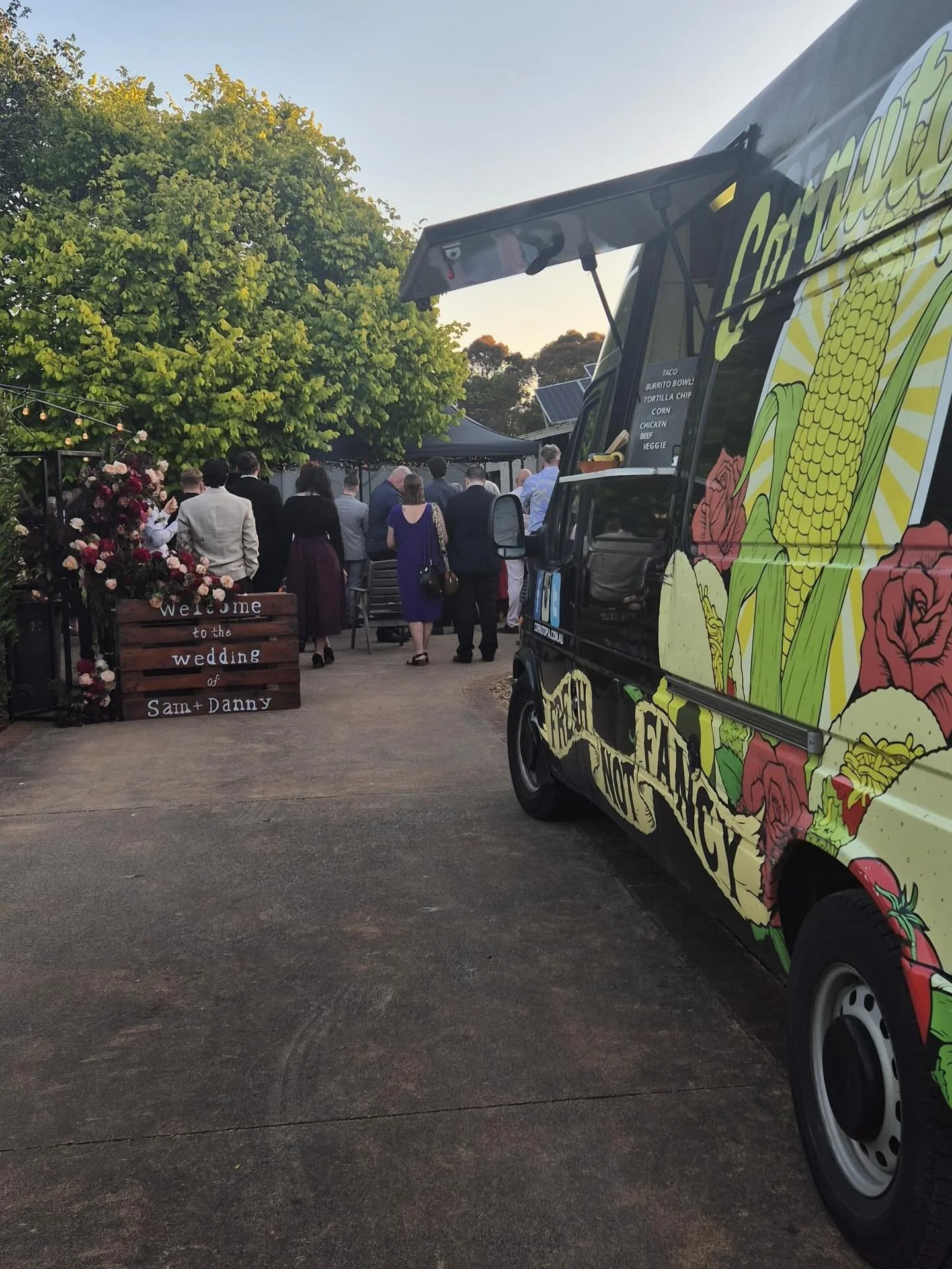 Congratulations Sam &amp; Danny! ✨
Thank you for choosing Cornutopia to help celebrate your beautiful wedding day. Nothing makes us happier than serving delicious food while you enjoy your big moment 🥂

#weddingcatering #mobilecatering #cornutopiata