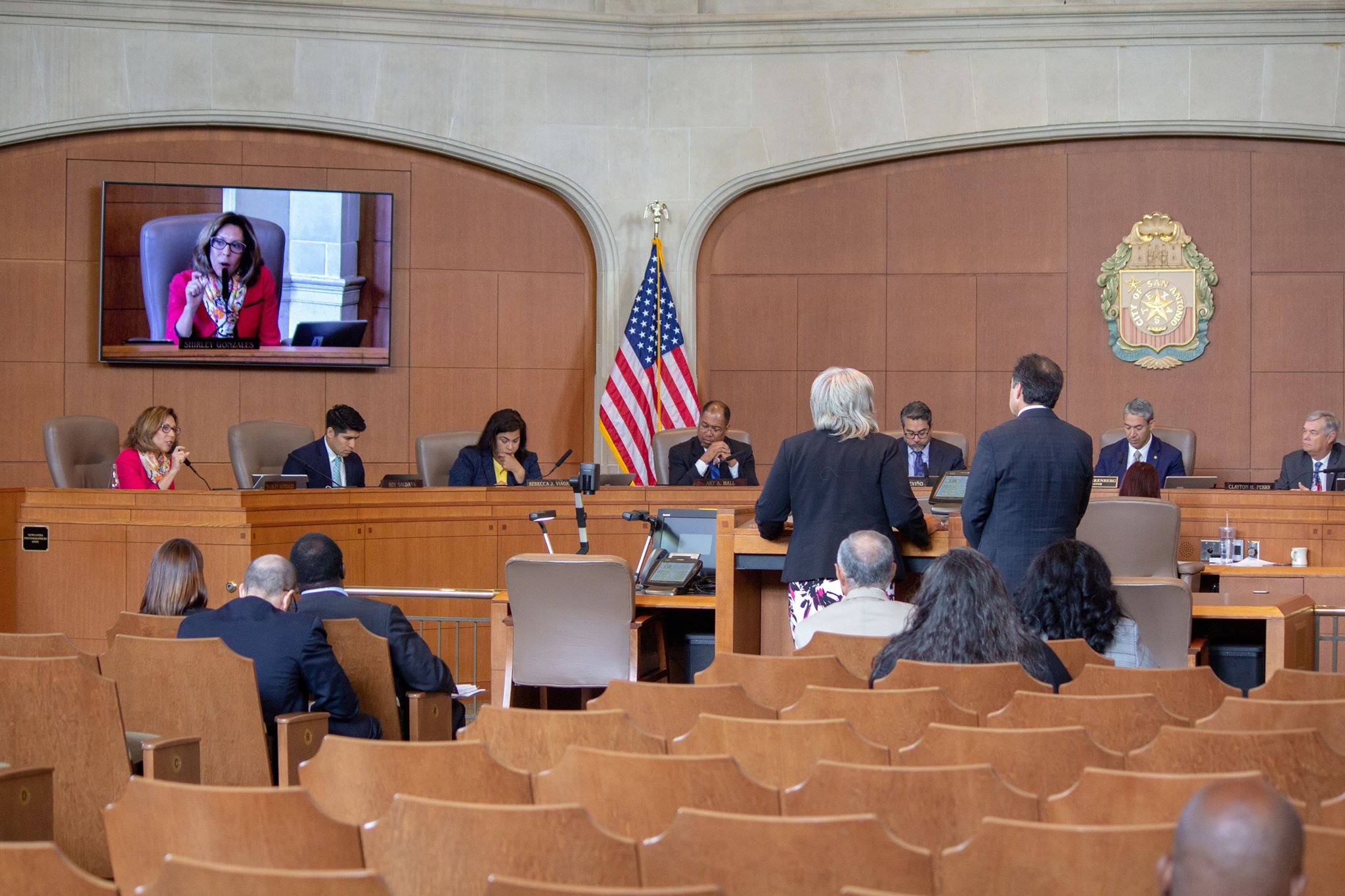 The council deliberates. (Photo by William Timmerman - Photographer, The San Antonio Sentinel)