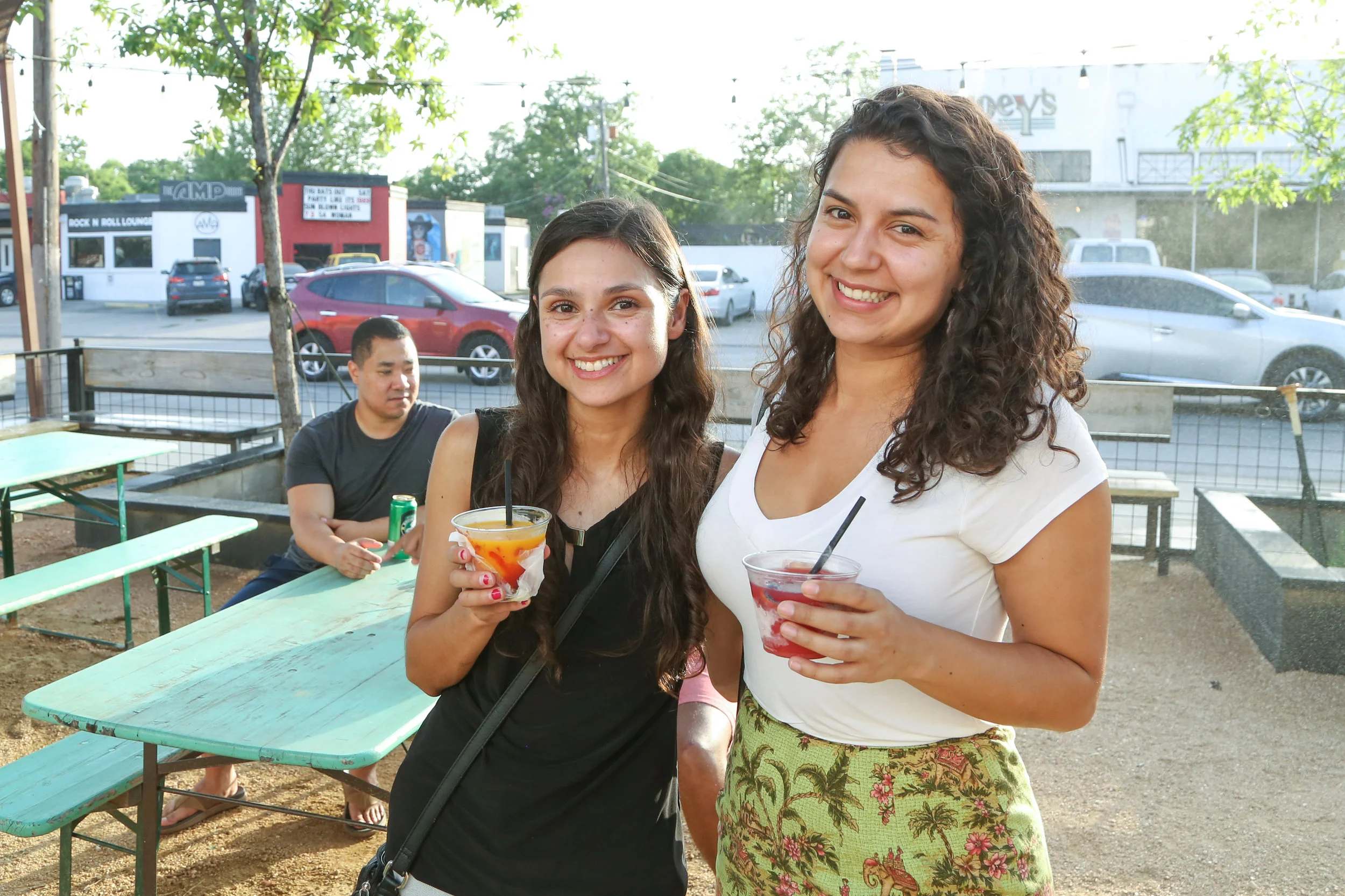 Julie Moore and Sarah Olivarez enjoy the evening at Rumble. (Photo by Jonathan Guajardo )