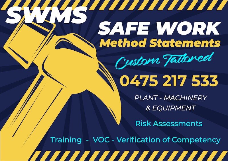 PLANT RISK ASSESSMENT - MACHINERY RISK ASSESSMENT - SAFE WORK METHOD STATEMENT - SWMS - CUSTOM TAILORED