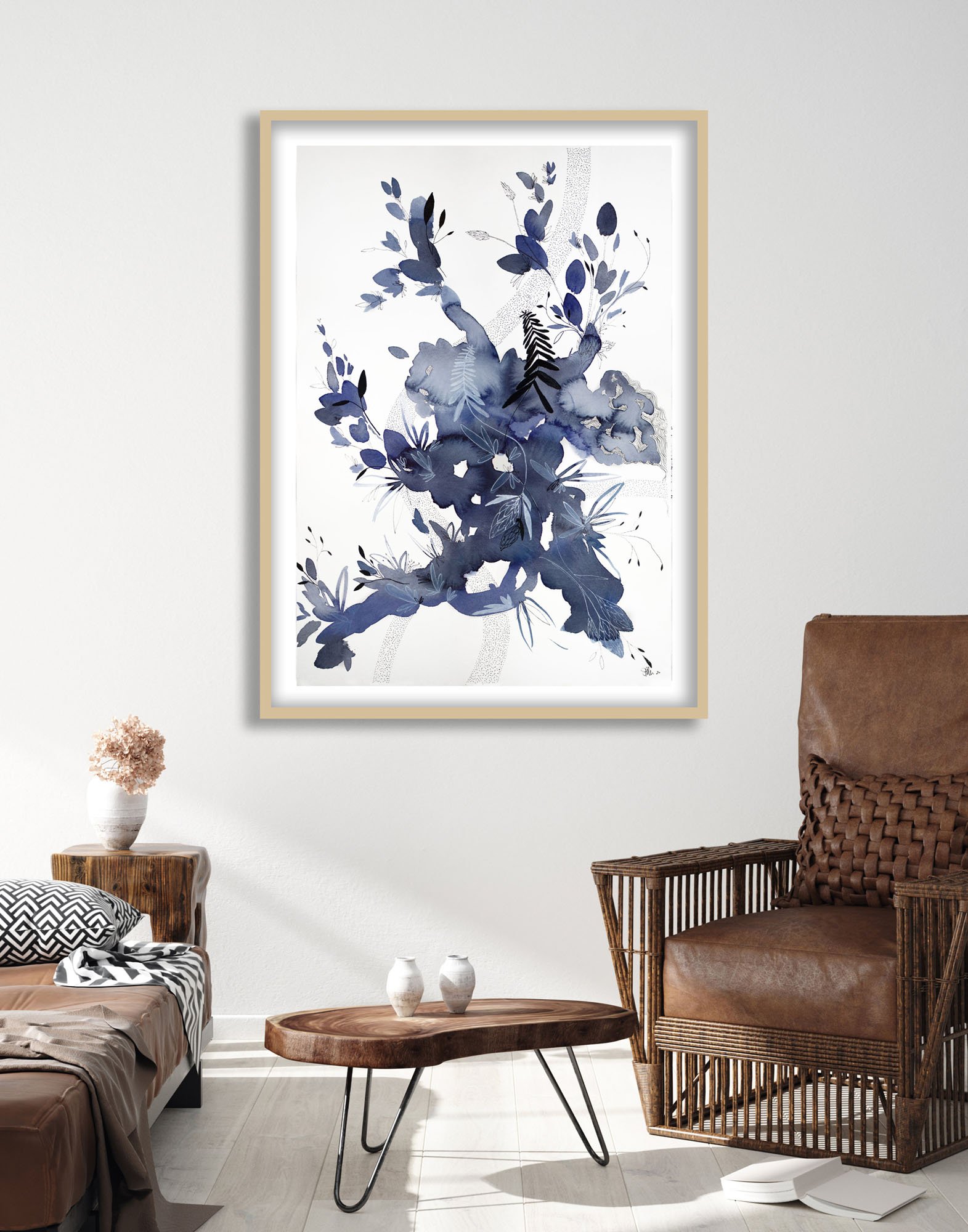 'Minimal Blue 8' Fine Art Print