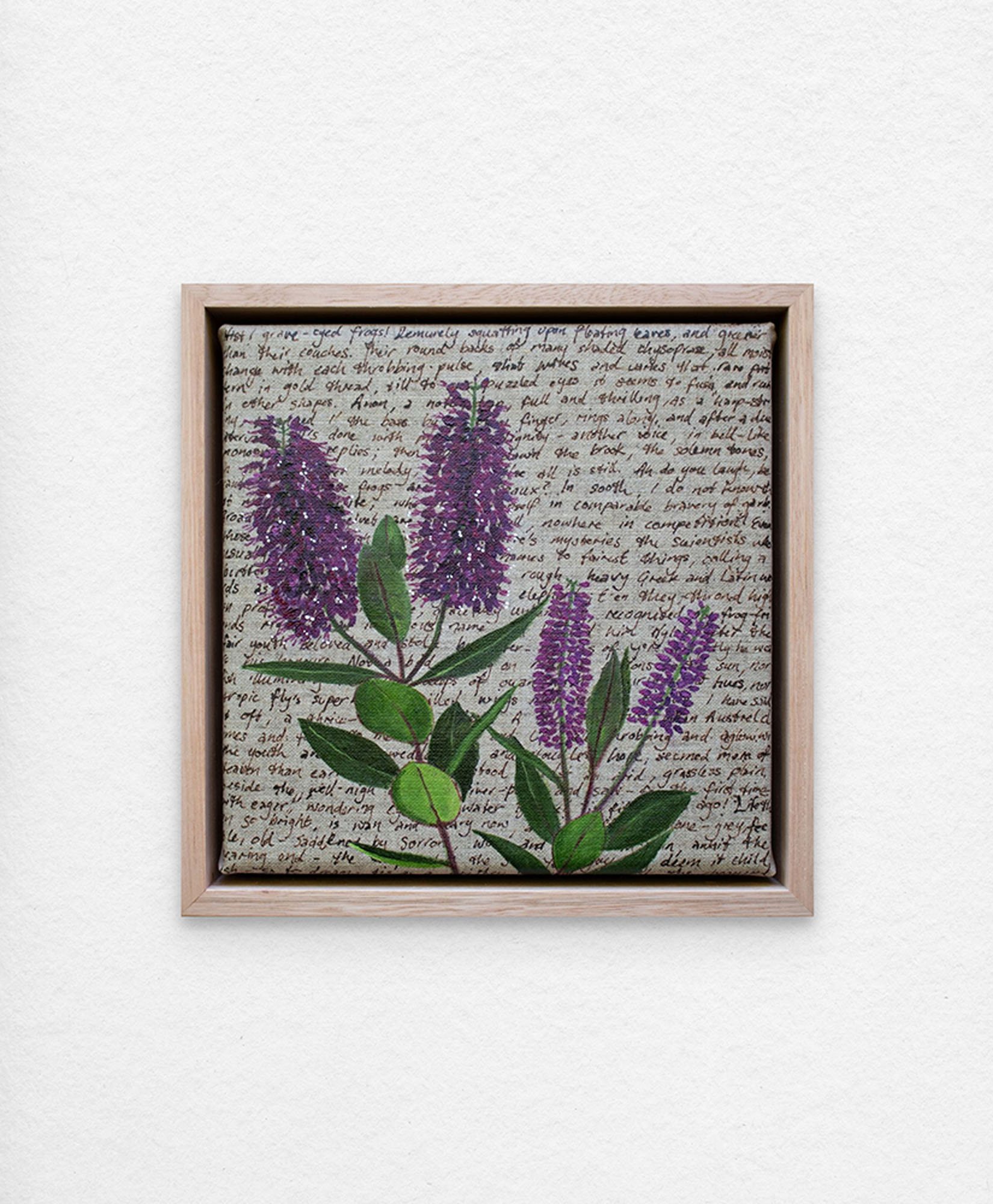'An Ornamental Education – Hebe.' Synthetic polymer paint and acrylic ink on linen.
23 x 23 cm framed. $350 (+GST for Aust)