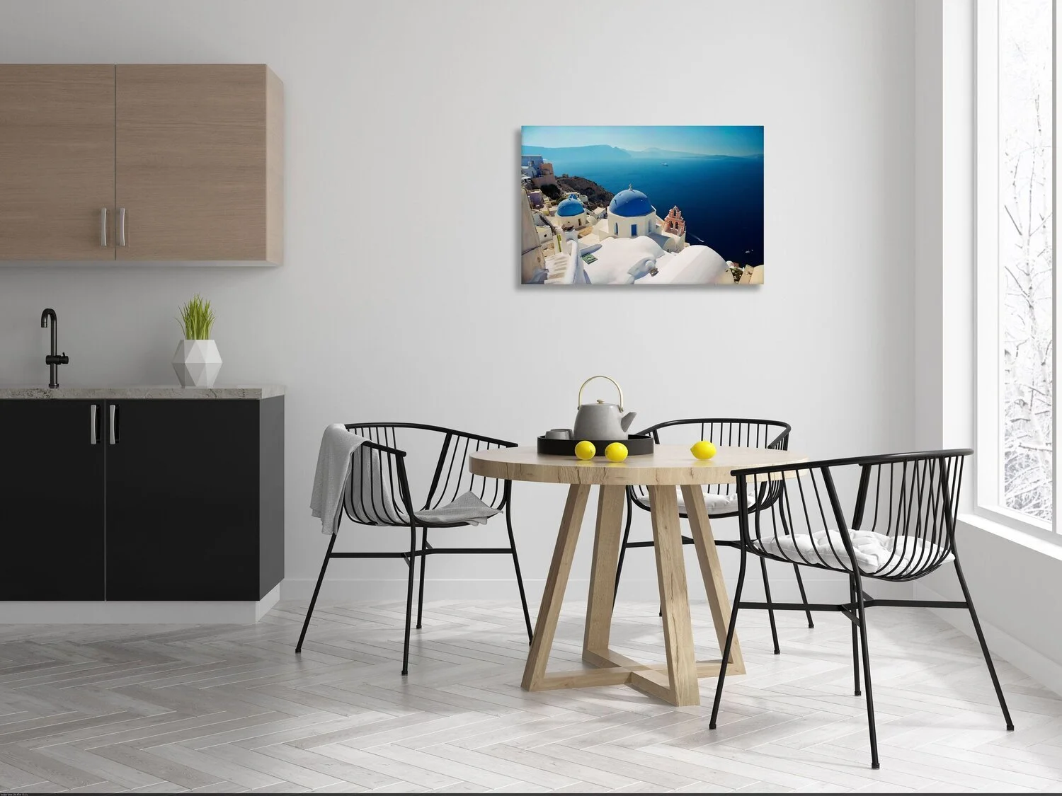 Santorini blue dome prints for sale, Oria Art Gallery.