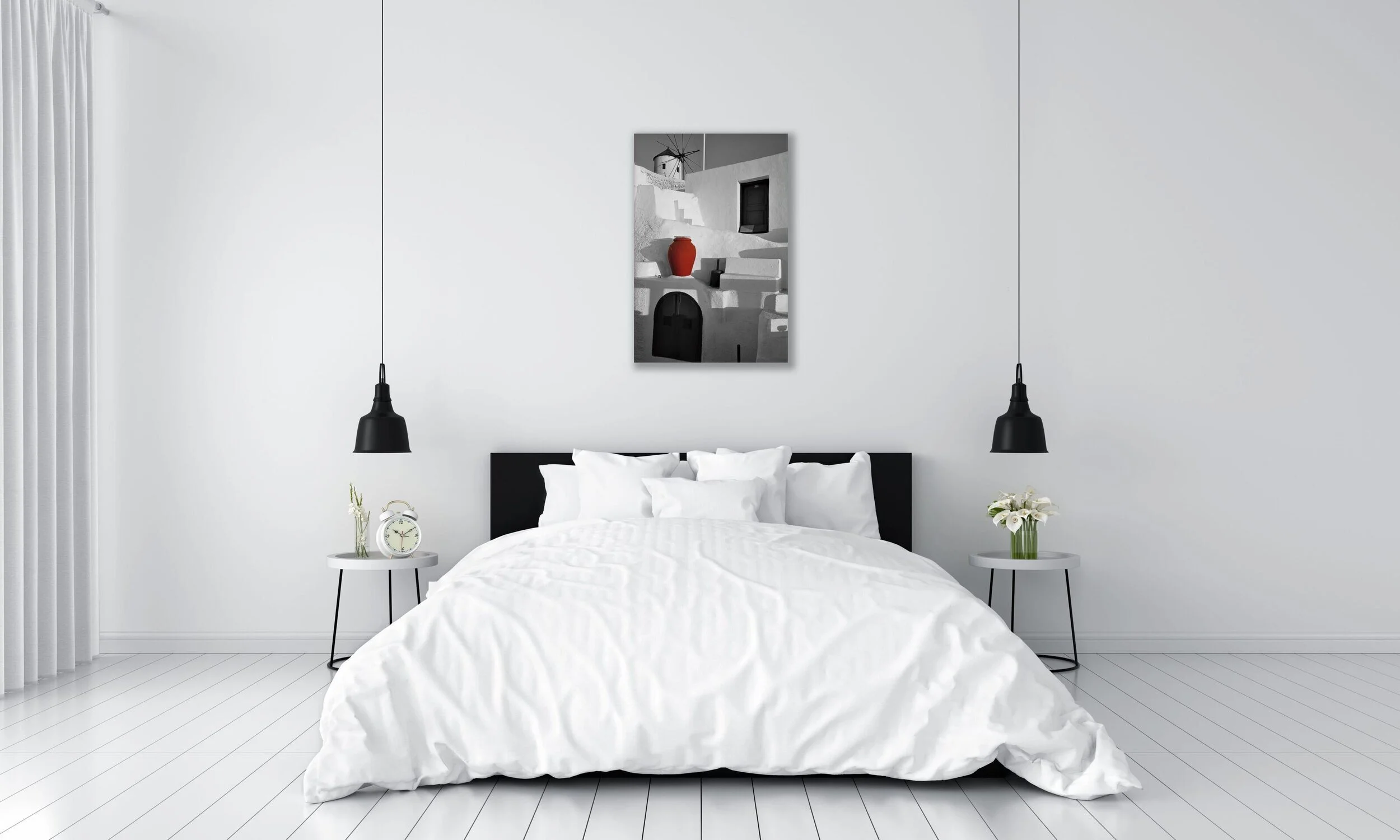 Santorini art gallery with canvas prints for sale to put on your walls at home. Oria Art Gallery.