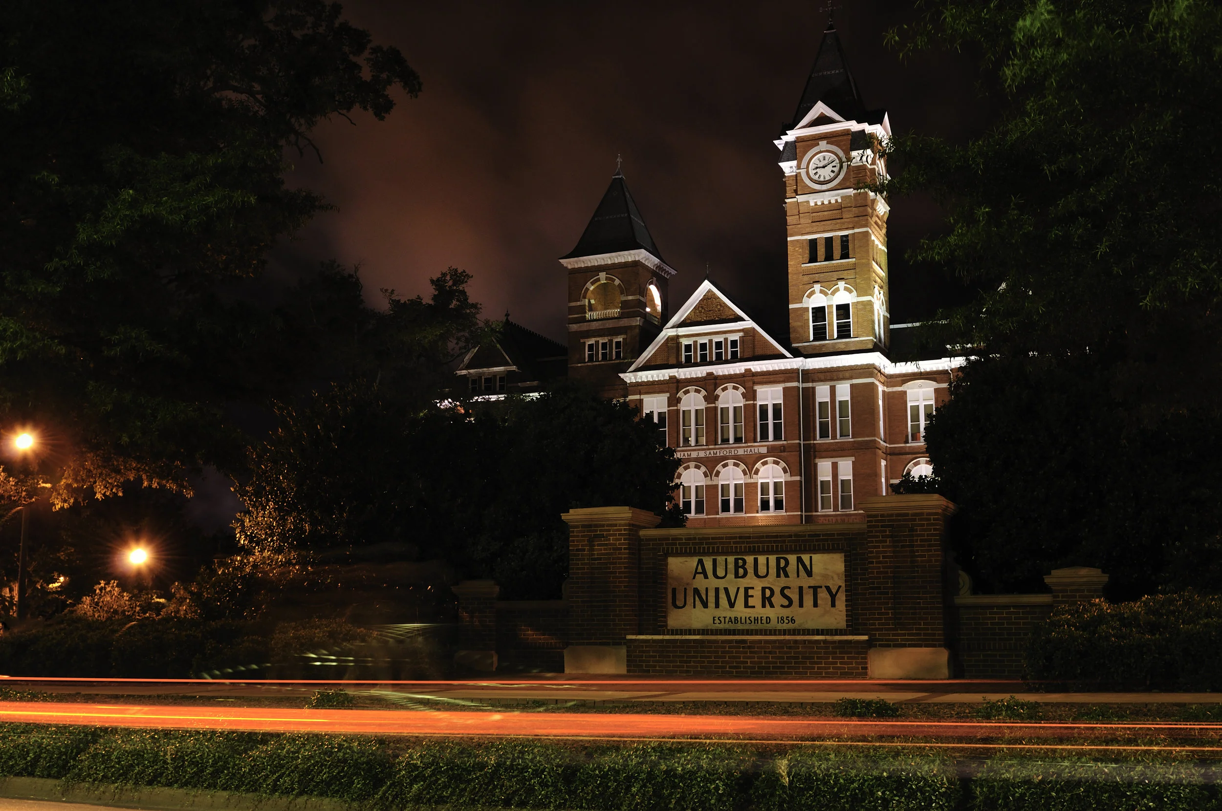 Samford Hall Night Lights