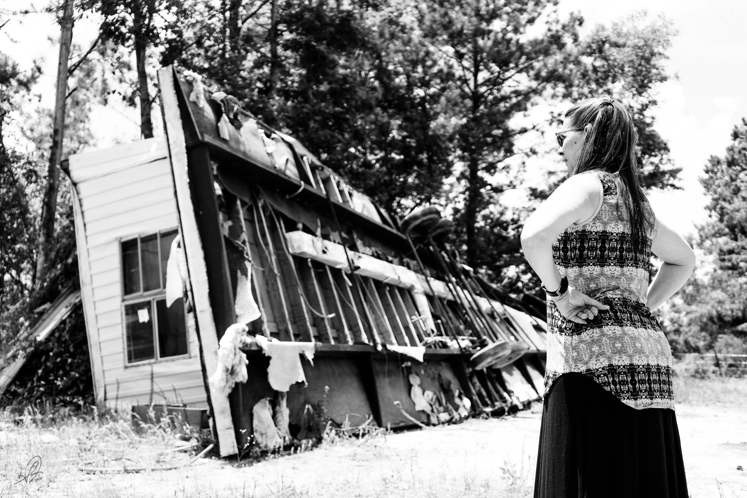 Mobile Home Flipped on it’s Side Next Door to Our House