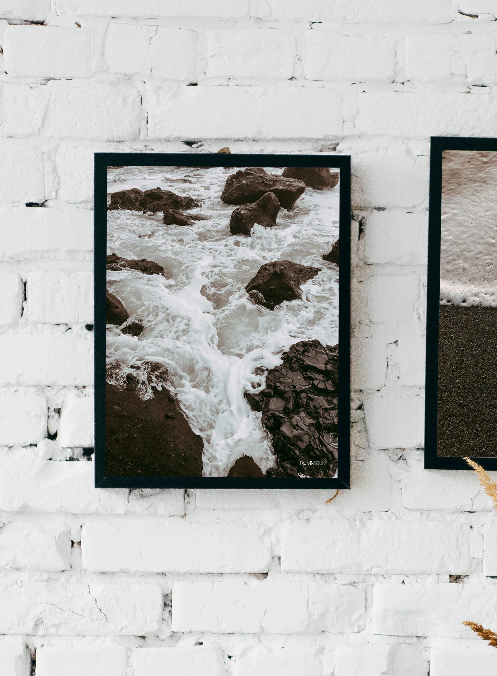 Rocks + Waves on wall