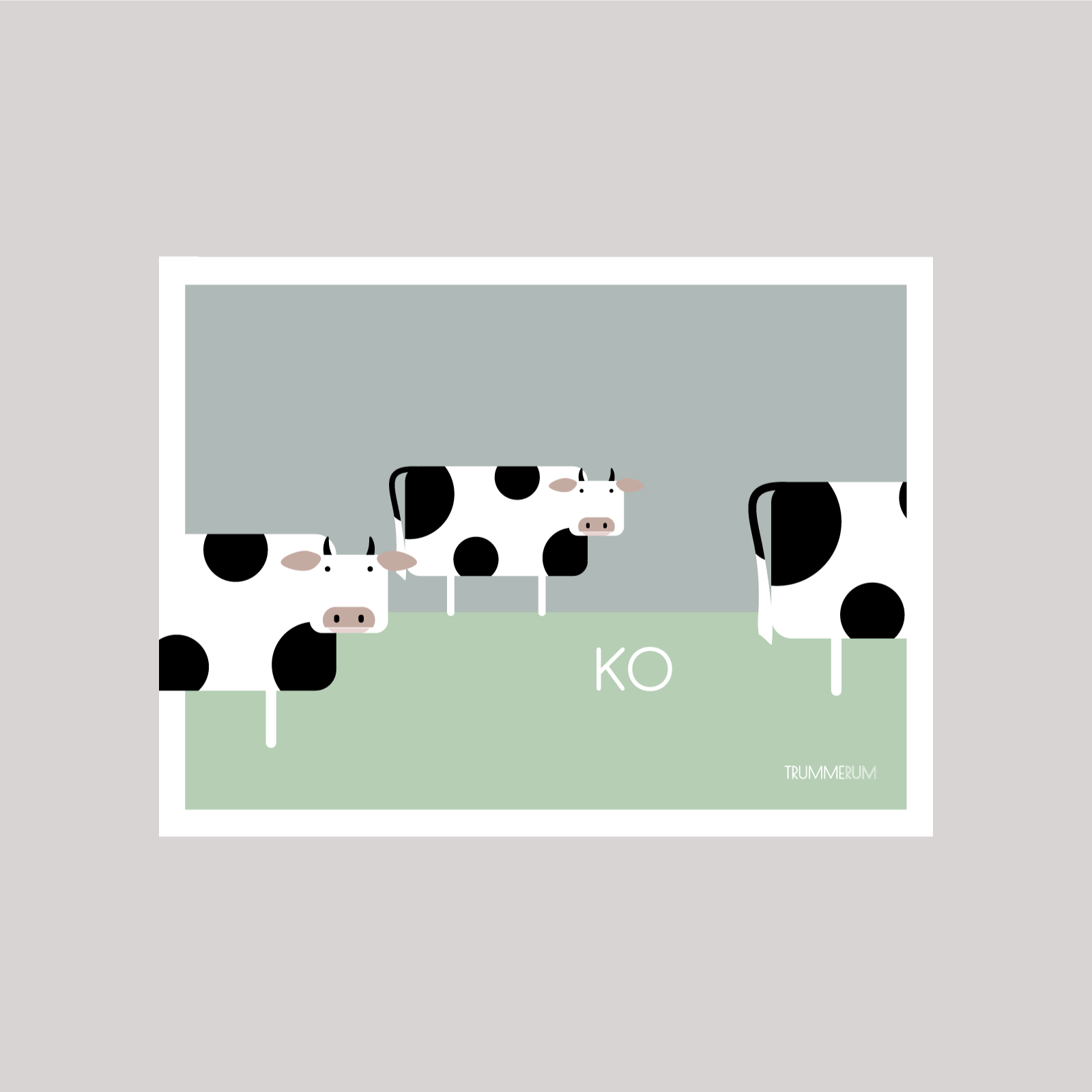 Ko - 40 x 30 cm - Blå himmel