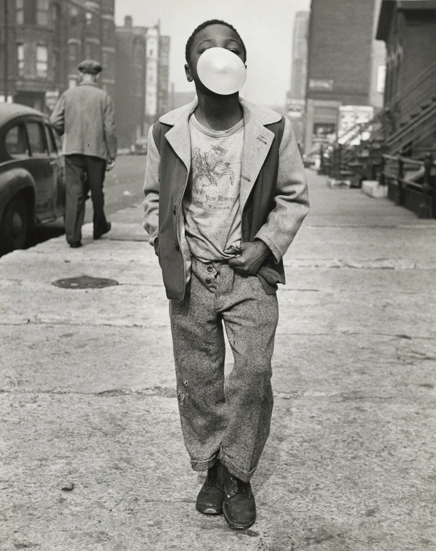 Boy Blowing Bubble Gum, Chicago, 1950