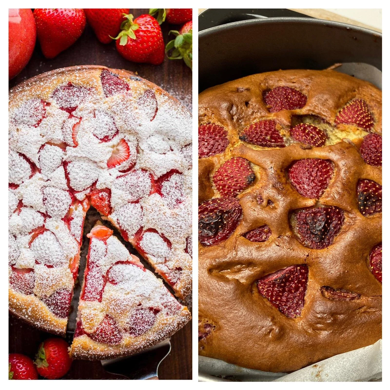 Easy Strawberry Cake with Strawberry Sauce 