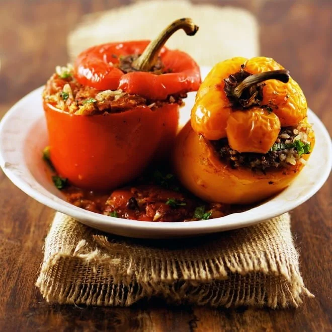 Stuffed Peppers In A Tomato sauce