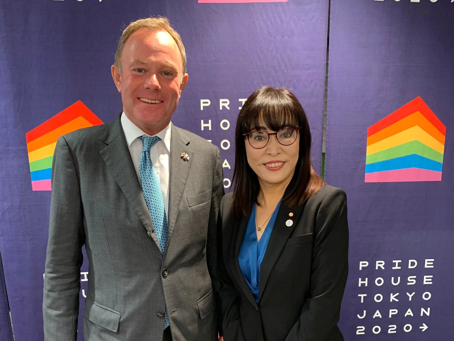 Caucus Chair Nick Herbert MP meets with Senator Masako Mori at Pride House Tokyo.