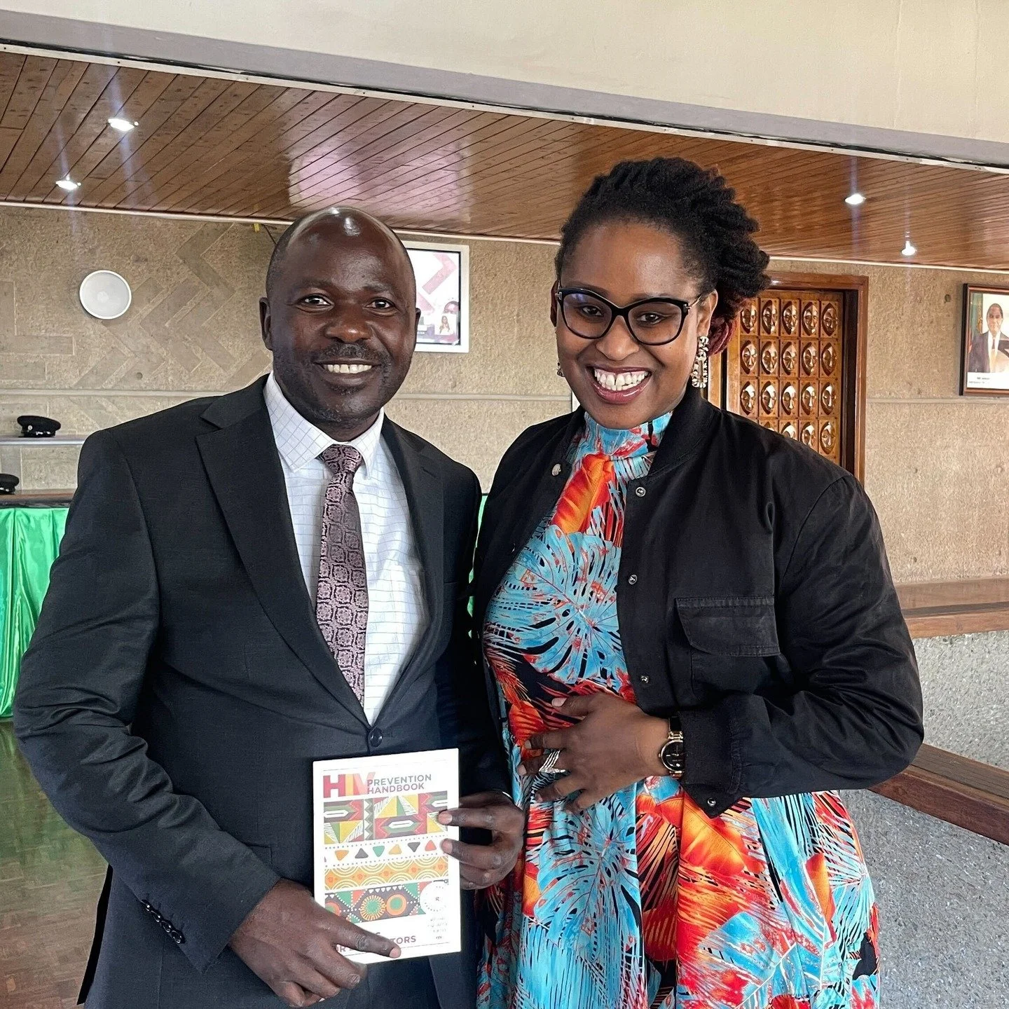 As part of an official visit to Zambia, GEC Regional Manager for Africa Tshepo R. Kgositau met with Hon. Dr. Clement Andeleki to discuss our mission to advance equality.
We presented GEC's Eastern & Southern Africa HIV Prevention Handbook to hig