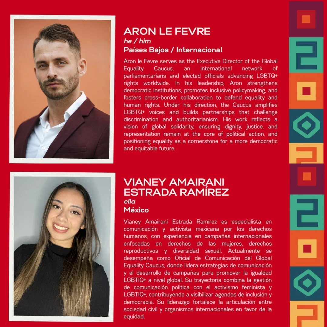 GEC Executive Director Aron le Fevre and Communications Officer Vianey Estrada will join the VII Meeting of LGBTQI Political Leadership in Lima, Peru (24–26 Sept 2025)—the region’s largest gathering of openly LGBT+ leaders, public o
