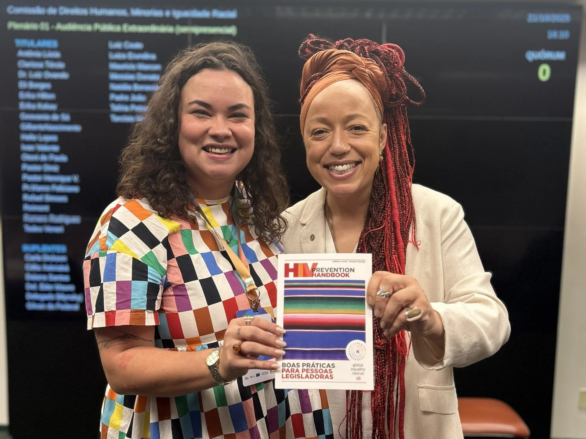 During the 4th National Conference on the Rights of LGBTQIA+ People in Brasília, GEC met with Brazilian MP @daianasantospoa to discuss advancing LGBT+ equality and strengthening the region’s HIV prevention response.
MP Daiana Santos ch