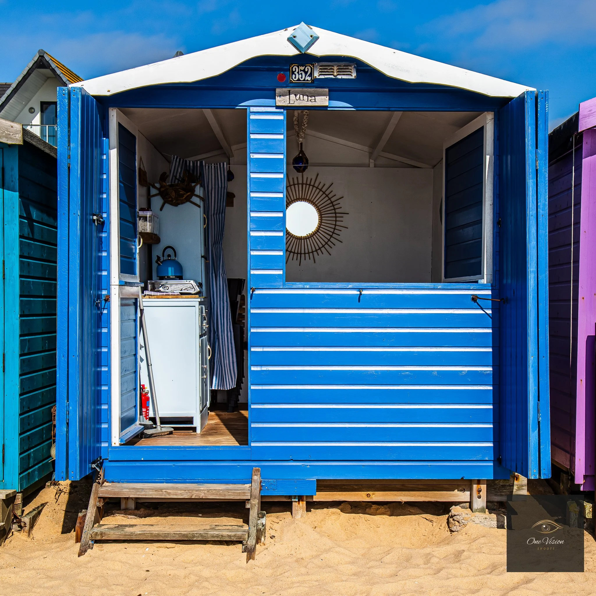 Walton-On-The-Naze Beach Huts, Blue Hut (352 - Luna), External, Square-1.jpg