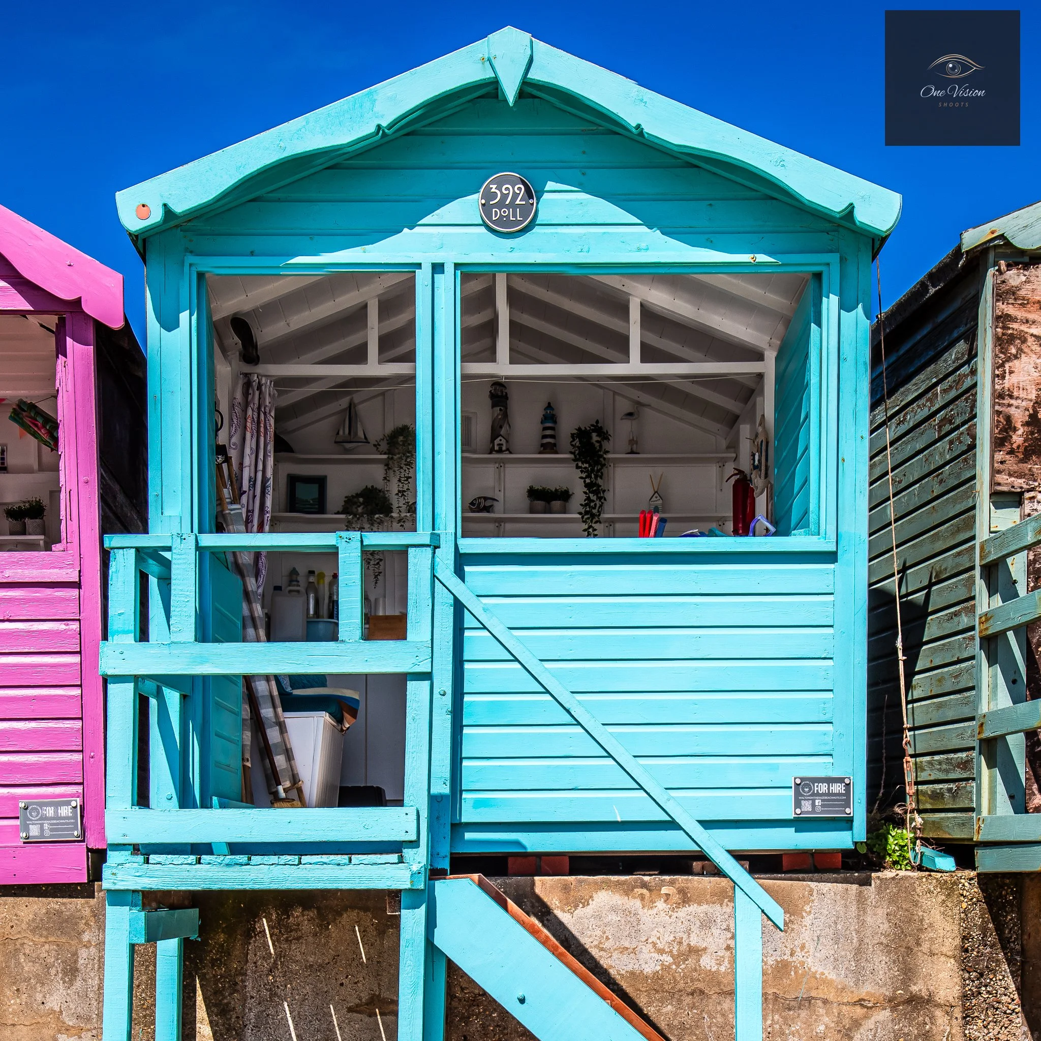 Walton-On-The-Naze Beach Huts, Turquoise Hut (392 - Doll), External, Square.jpg