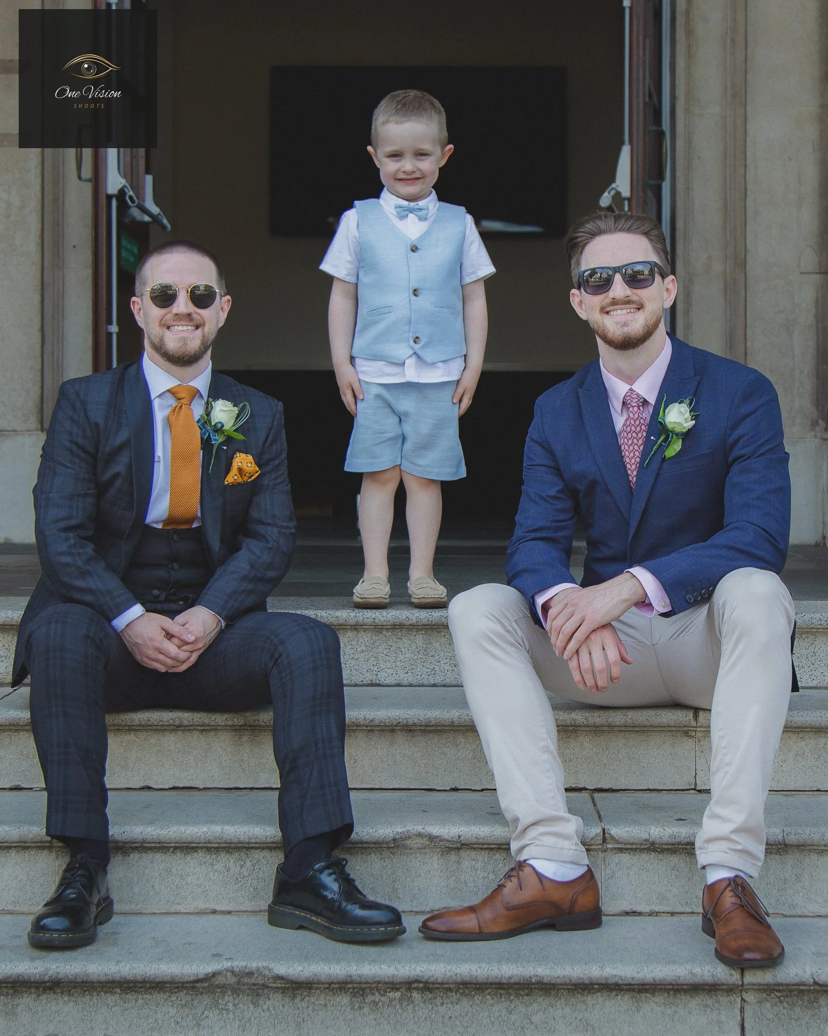Jo & Geoffs Wedding, Grooms Sons & Grandson Outside Town Hall-1.jpg
