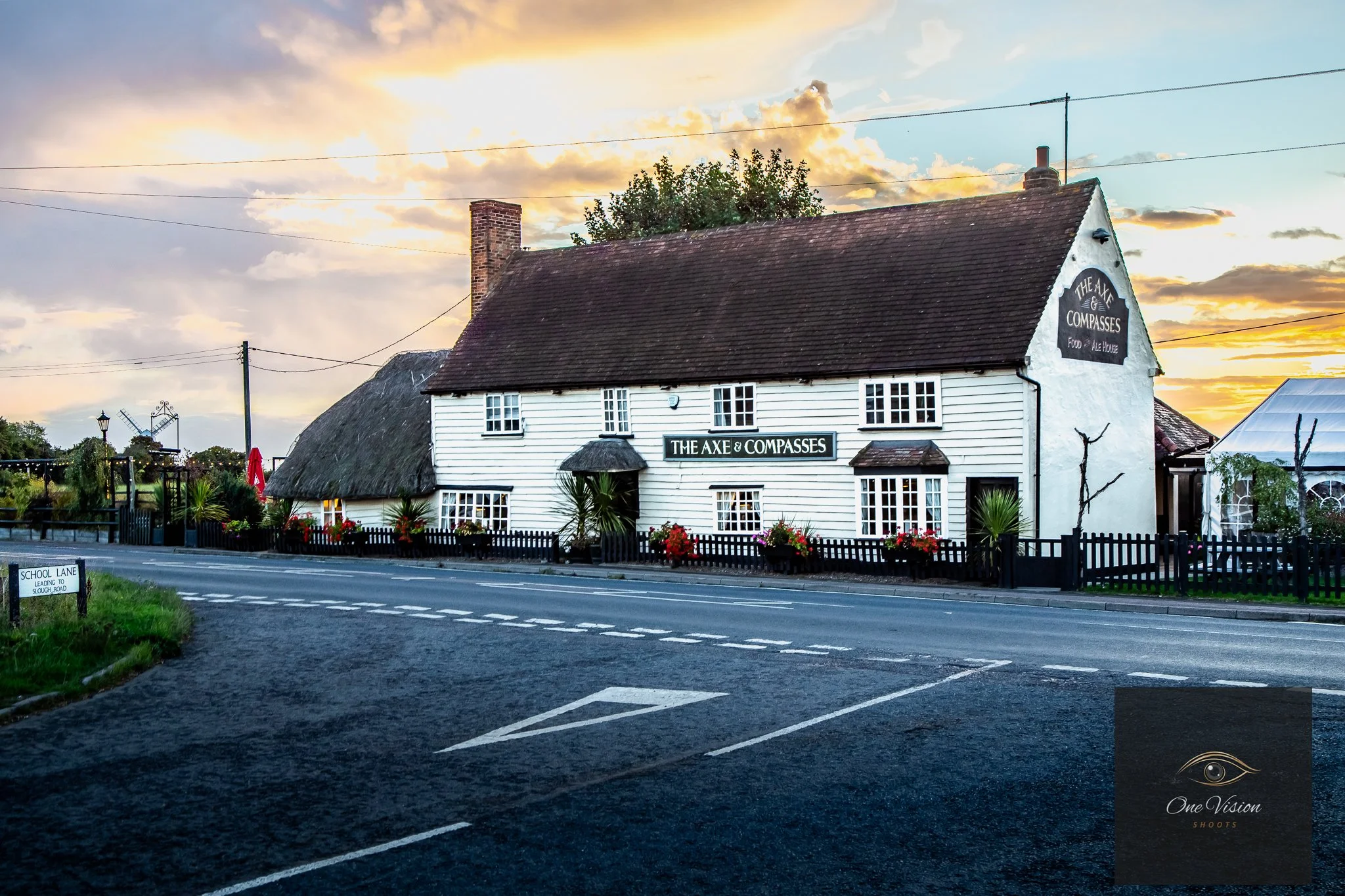 The Axe & Compasses, Roding - External Shot at Dusk.jpg