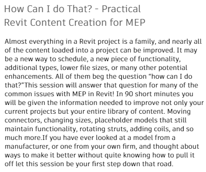 How Can I do That? - Practical Revit Content Creation for MEP