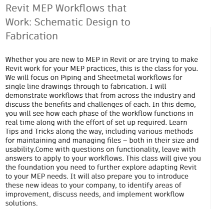 Revit MEP Workflows that Work: Schematic Design to Fabrication