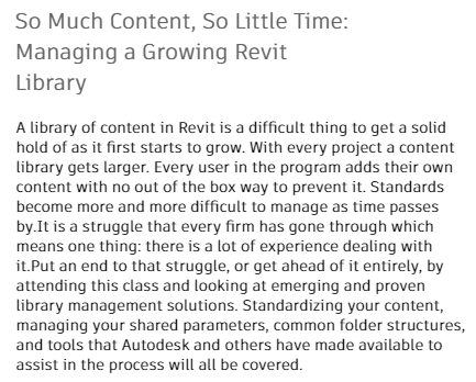 So Much Content, So Little Time: Managing a Growing Revit Library