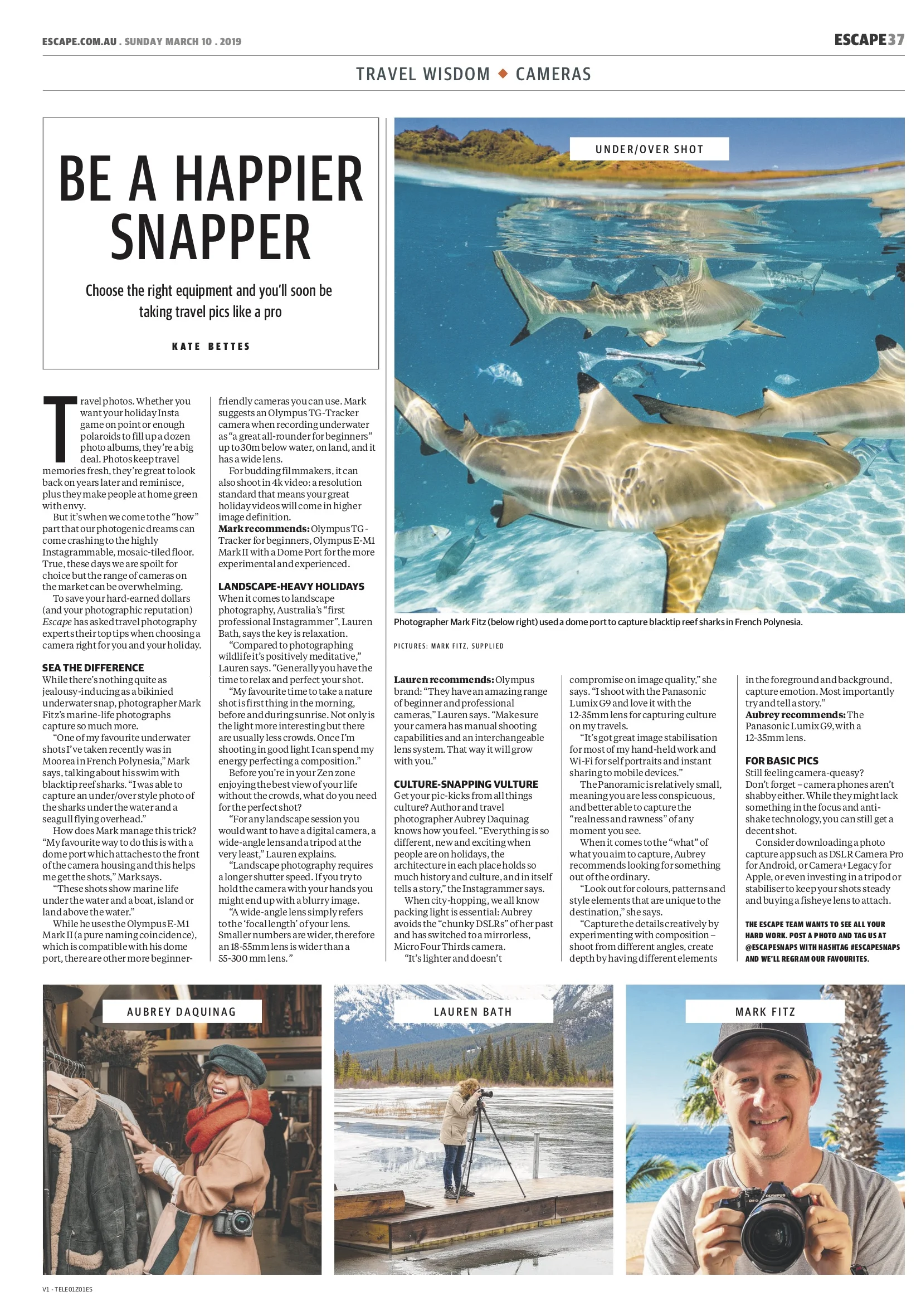 THE SUNDAY TELEGRAPH, BEST CAMERAS FOR TRAVEL WITH ESCAPE TRAVEL