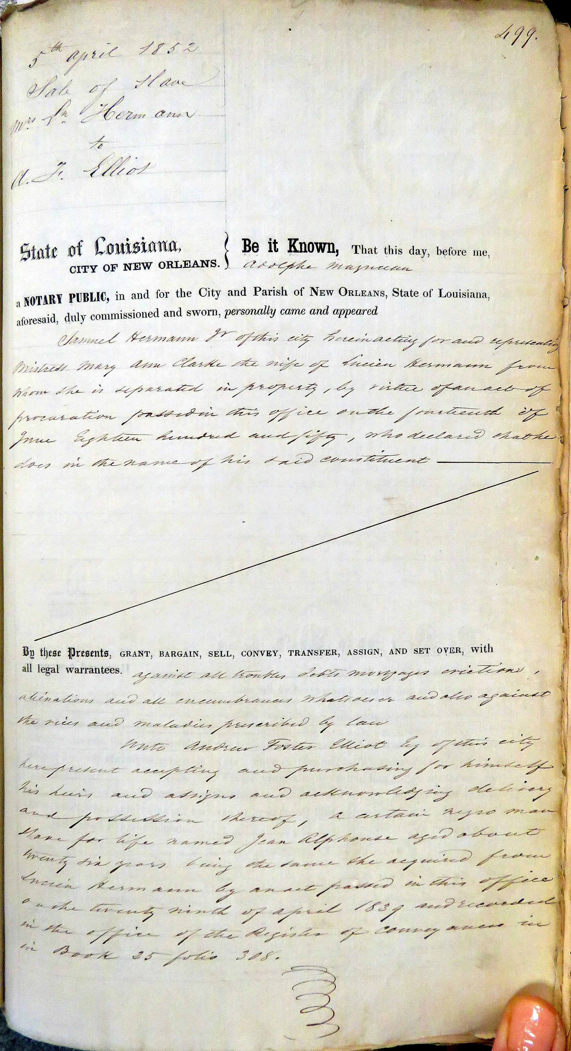 1852-04-05   Mazureau, Adolphe. 1852 Apr 5th. Vol 42, Pages 499-502 (1 of 4).JPG