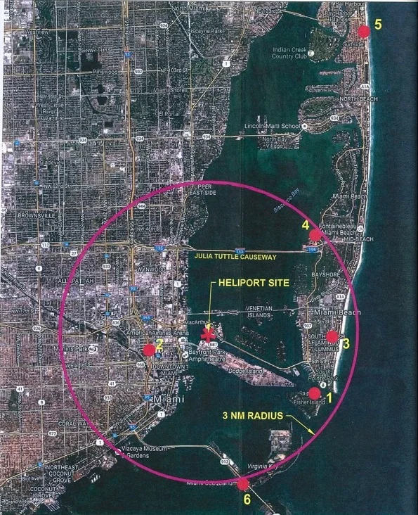 Miami Heliport Site Map