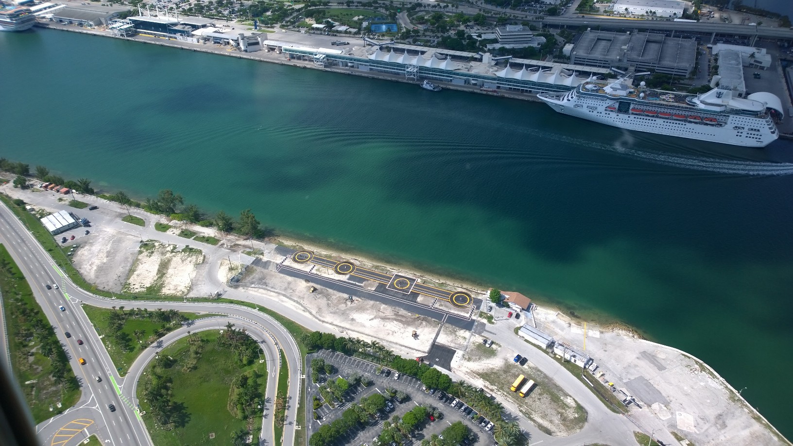 View of heliport looking South.
