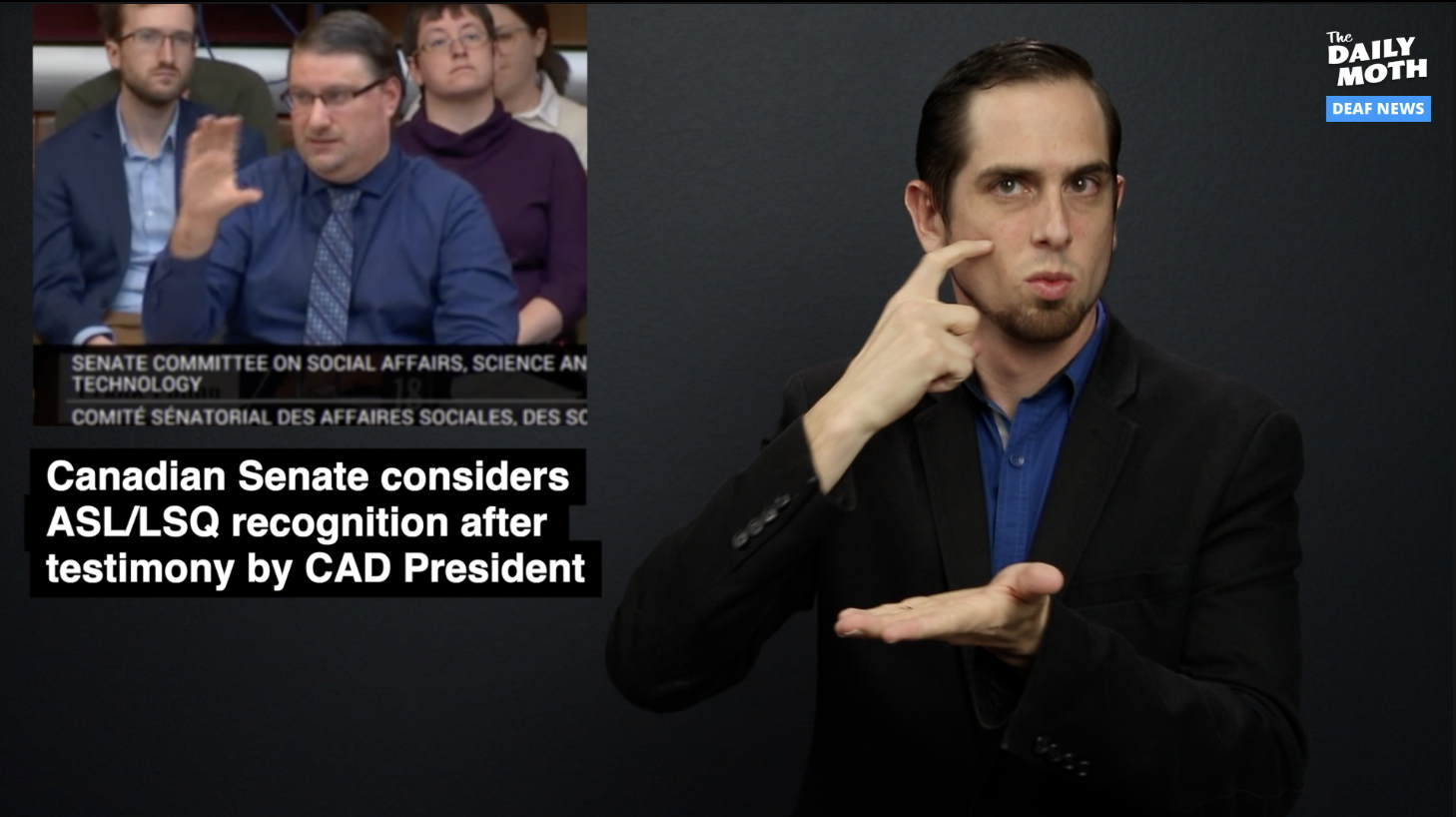 Canadian Senate considers ASL/LSQ recognition after testimony by CAD President 