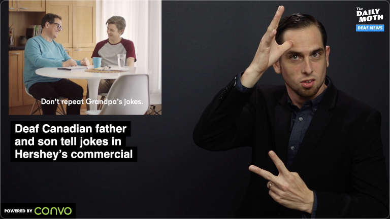 Deaf Canadian father and son tell jokes in Hershey’s commercial 