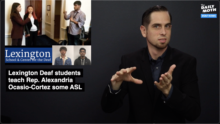 Lexington Deaf students teach Rep. Alexandria Ocasio-Cortez some ASL 