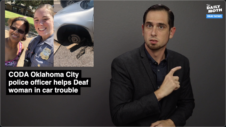 CODA Oklahoma City police officer helps Deaf woman in car trouble 