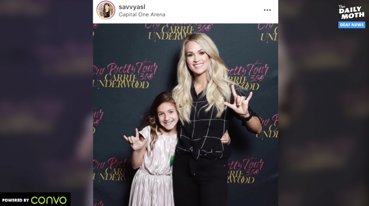 Deaf girl who signed “The Champion” song meets Carrie Underwood