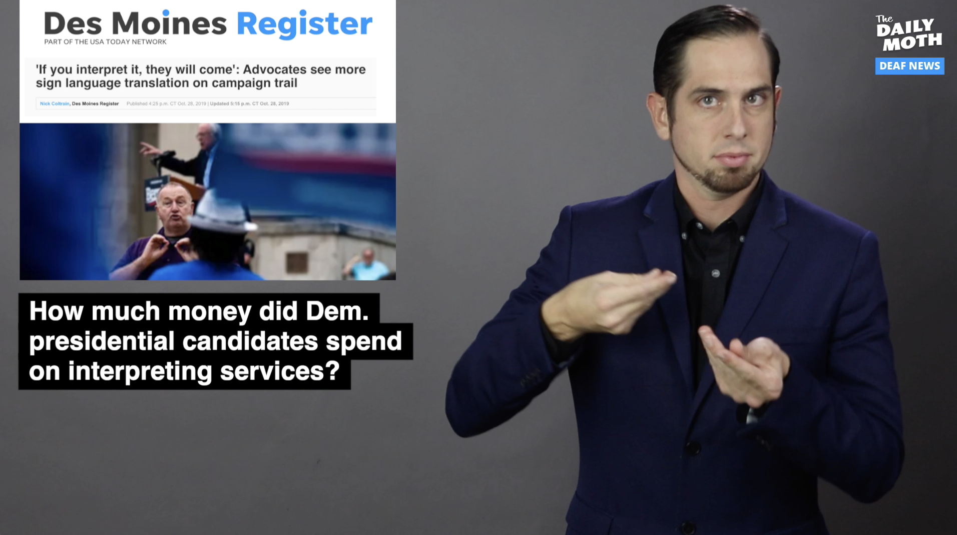 How much money did Democratic presidential candidates spend on interpreting services?