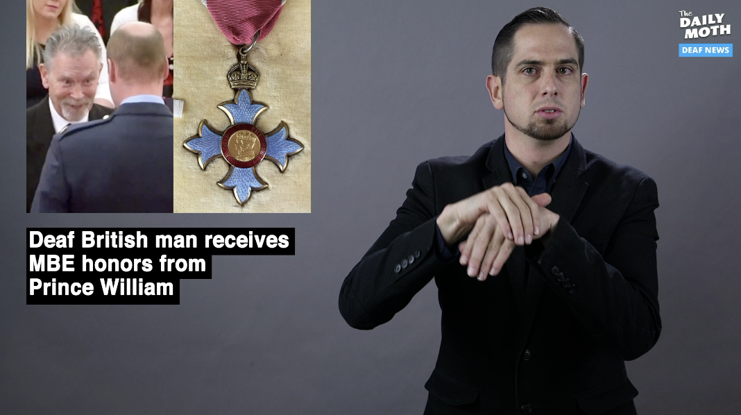Deaf British man receives MBE honors from Prince William